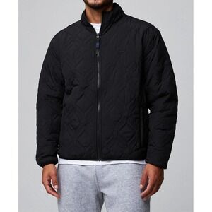 Fabletics The Switch Loft Jacket Men XL Reversible Quilted Full Zip Black Blue